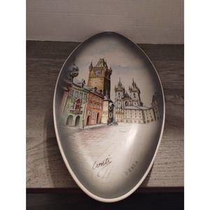 17 1/2" x 7 3/4" Praga Hand Painted Decorative Plate La Piccola Decorato A Mano